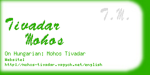 tivadar mohos business card